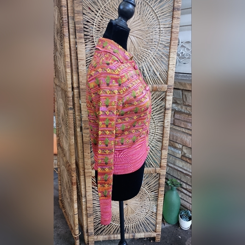Zara Colorful Cactus Patterned Button-Up Cardigan_S - Picture 5 of 8